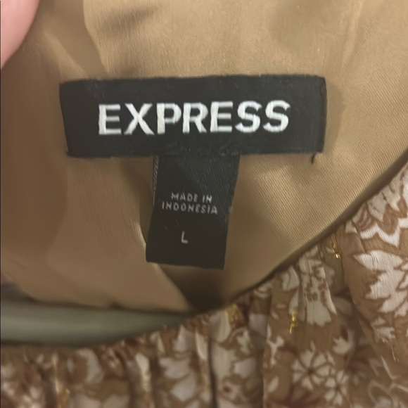 Express Brown and White Floral Dress - Picture 2 of 6